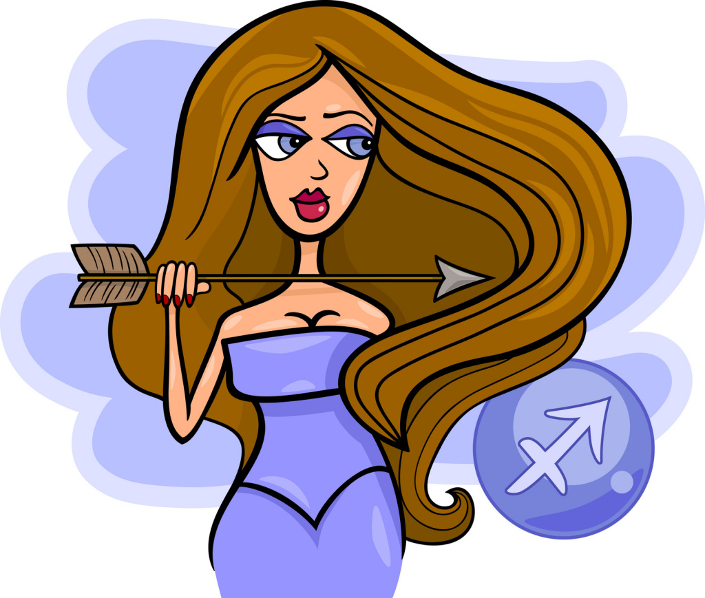 woman cartoon illustration sagittarius sign