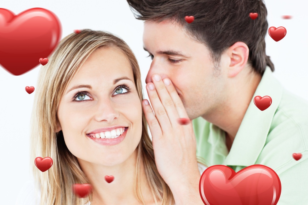 Composite image of valentines couple