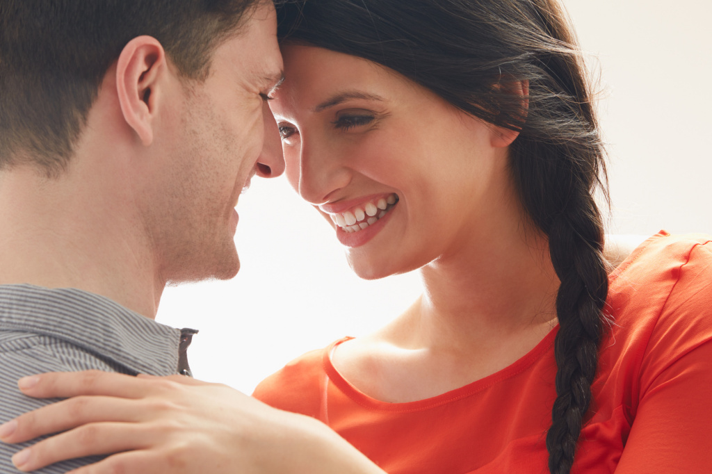 Romantic Couple Embracing Indoors